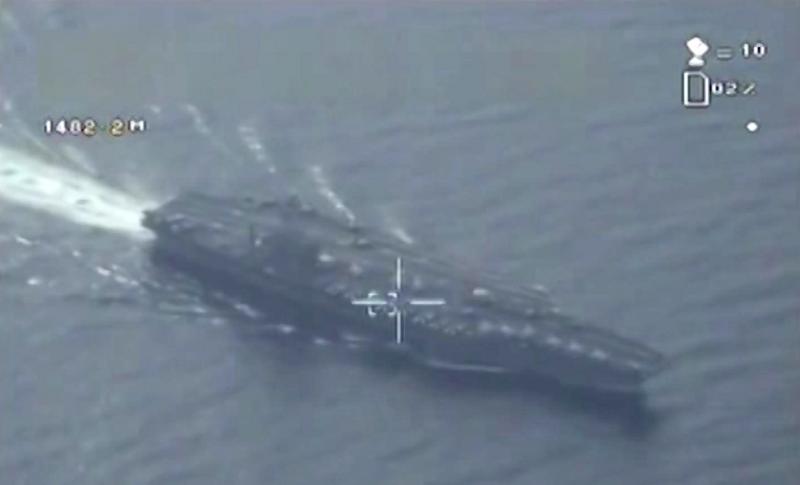 <span>فیلمبرداری از ناو هواپیمابر آمریکا در خلیج فارس توسط پهباد ایرانی</span>
